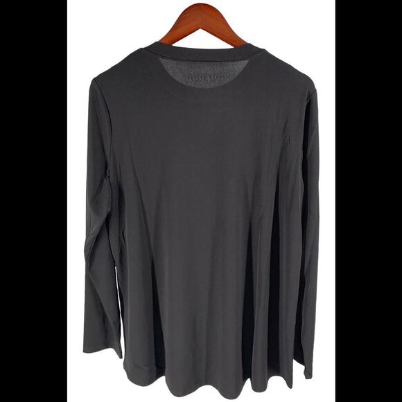Susan Graver Modern Essentials Liquid Knit Crew-Neck Top Black - Regular - Picture 2 of 2